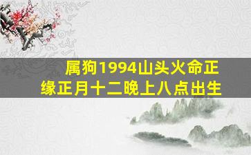 属狗1994山头火命正缘正月十二晚上八点出生