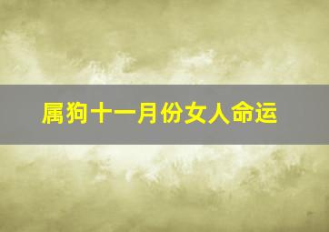 属狗十一月份女人命运