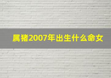 属猪2007年出生什么命女