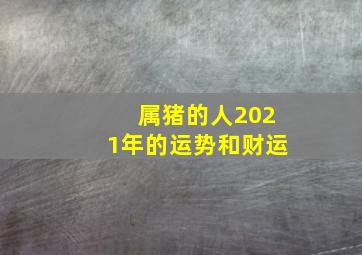 属猪的人2021年的运势和财运