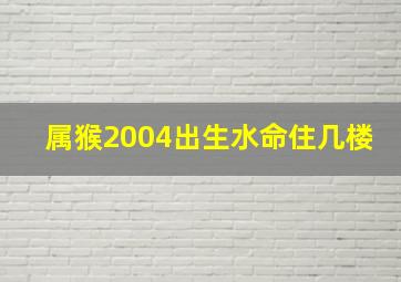 属猴2004出生水命住几楼