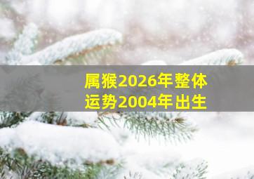 属猴2026年整体运势2004年出生