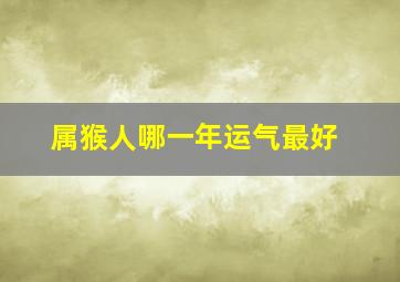 属猴人哪一年运气最好