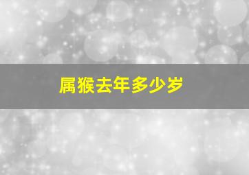 属猴去年多少岁