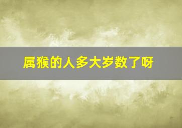 属猴的人多大岁数了呀