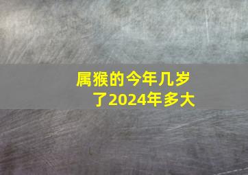 属猴的今年几岁了2024年多大