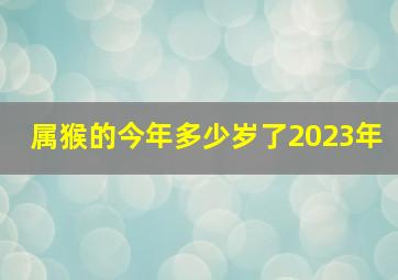 属猴的今年多少岁了2023年