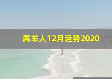 属羊人12月运势2020