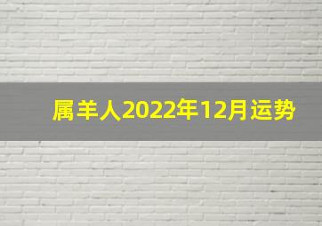 属羊人2022年12月运势