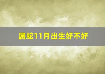 属蛇11月出生好不好