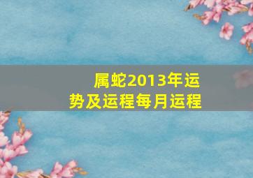 属蛇2013年运势及运程每月运程