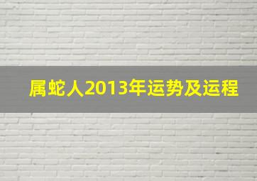 属蛇人2013年运势及运程