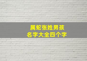 属蛇张姓男孩名字大全四个字