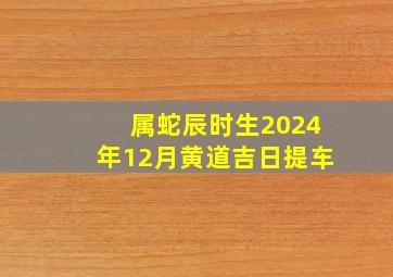 属蛇辰时生2024年12月黄道吉日提车