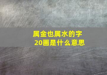 属金也属水的字20画是什么意思