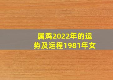 属鸡2022年的运势及运程1981年女