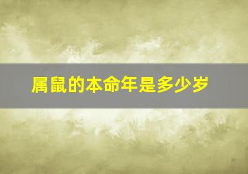 属鼠的本命年是多少岁