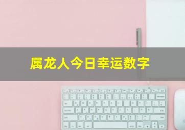 属龙人今日幸运数字