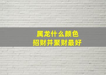 属龙什么颜色招财并聚财最好