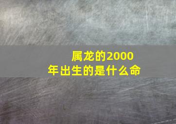 属龙的2000年出生的是什么命