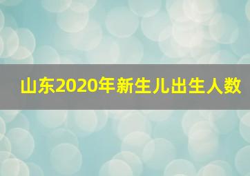 山东2020年新生儿出生人数