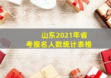 山东2021年省考报名人数统计表格