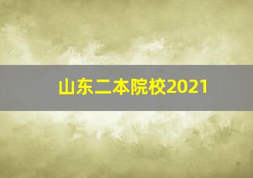 山东二本院校2021