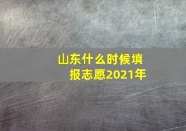 山东什么时候填报志愿2021年