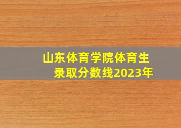 山东体育学院体育生录取分数线2023年