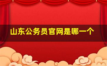 山东公务员官网是哪一个