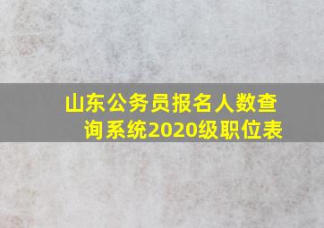 山东公务员报名人数查询系统2020级职位表