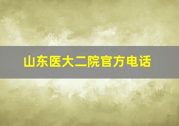 山东医大二院官方电话