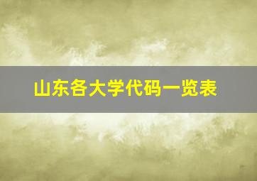 山东各大学代码一览表