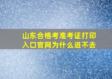 山东合格考准考证打印入口官网为什么进不去