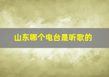 山东哪个电台是听歌的