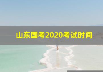 山东国考2020考试时间