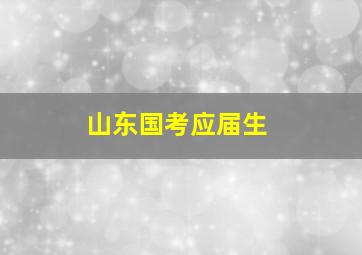 山东国考应届生