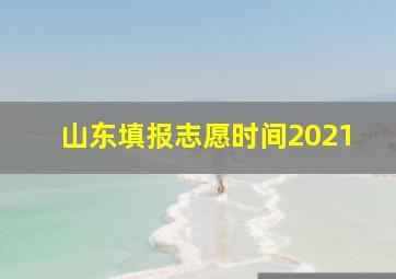 山东填报志愿时间2021