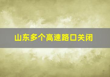 山东多个高速路口关闭