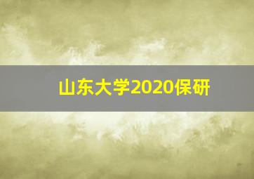 山东大学2020保研