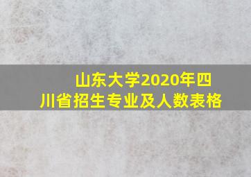 山东大学2020年四川省招生专业及人数表格