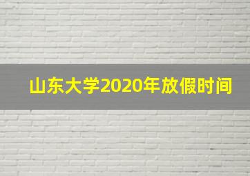 山东大学2020年放假时间