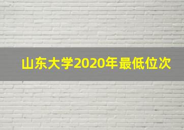 山东大学2020年最低位次