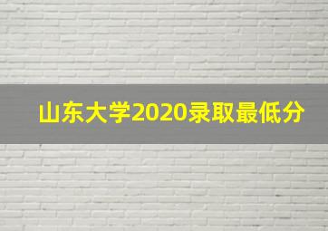 山东大学2020录取最低分