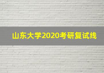 山东大学2020考研复试线