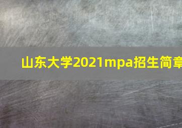 山东大学2021mpa招生简章