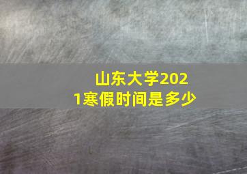 山东大学2021寒假时间是多少