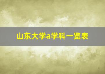 山东大学a学科一览表