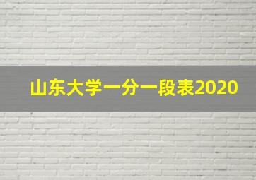 山东大学一分一段表2020