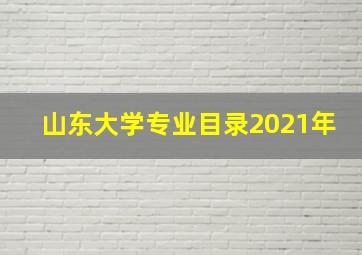 山东大学专业目录2021年